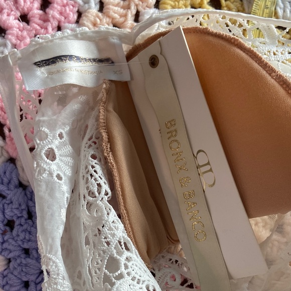 New NWT Bronx and Banco Adele Gown White Lace Maxi Dress XSmall XS Sheer Eyelet - Picture 14 of 16